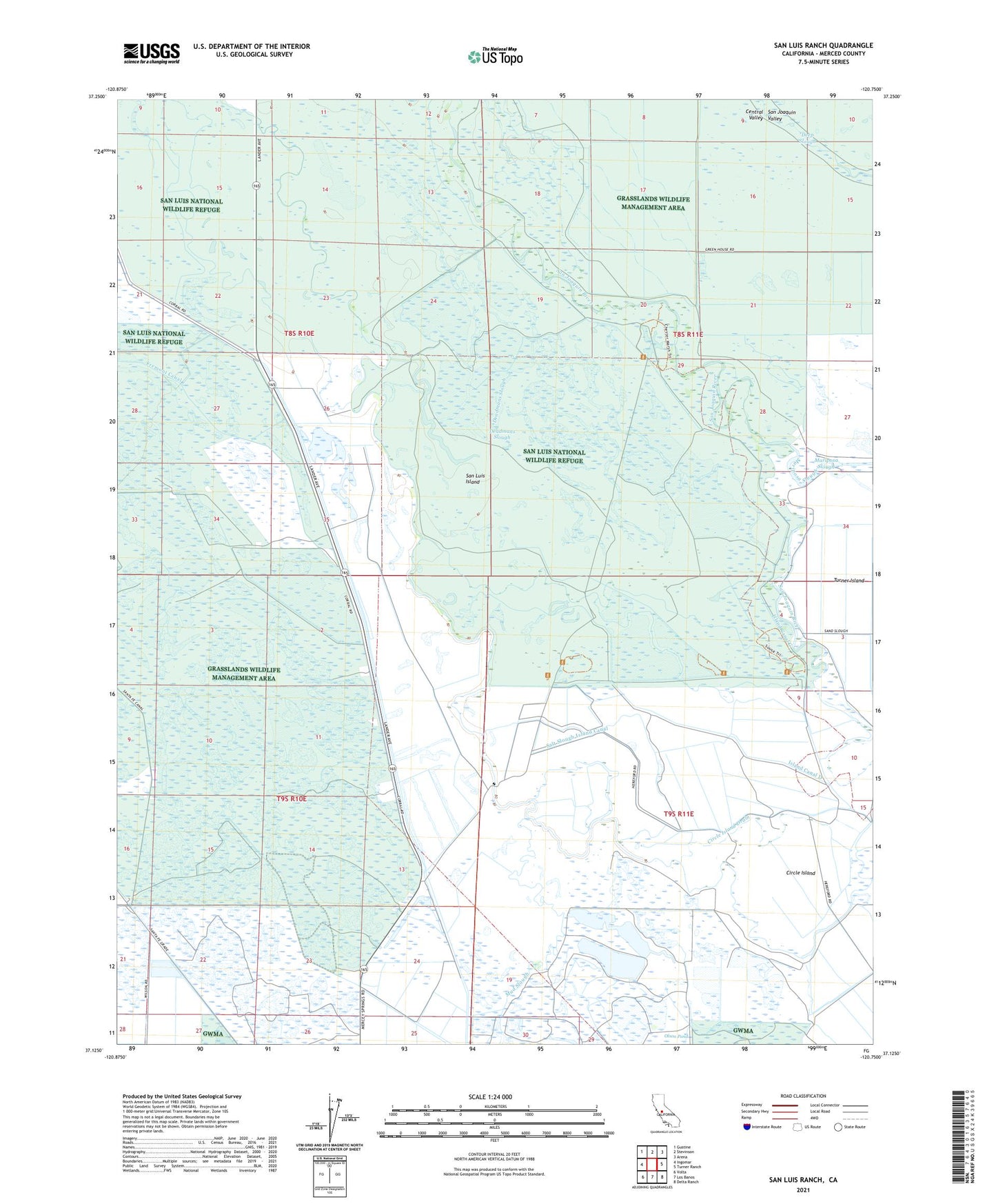 San Luis Ranch California US Topo Map Image