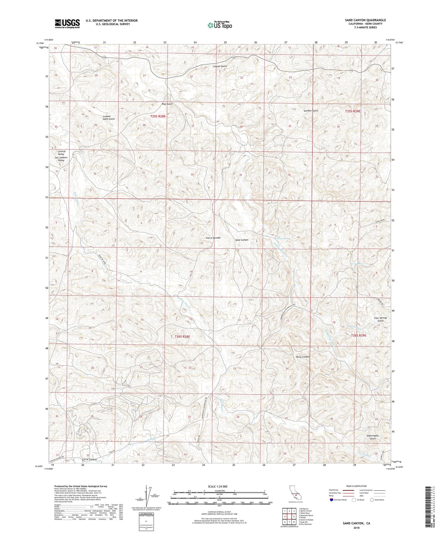 Sand Canyon California US Topo Map Image