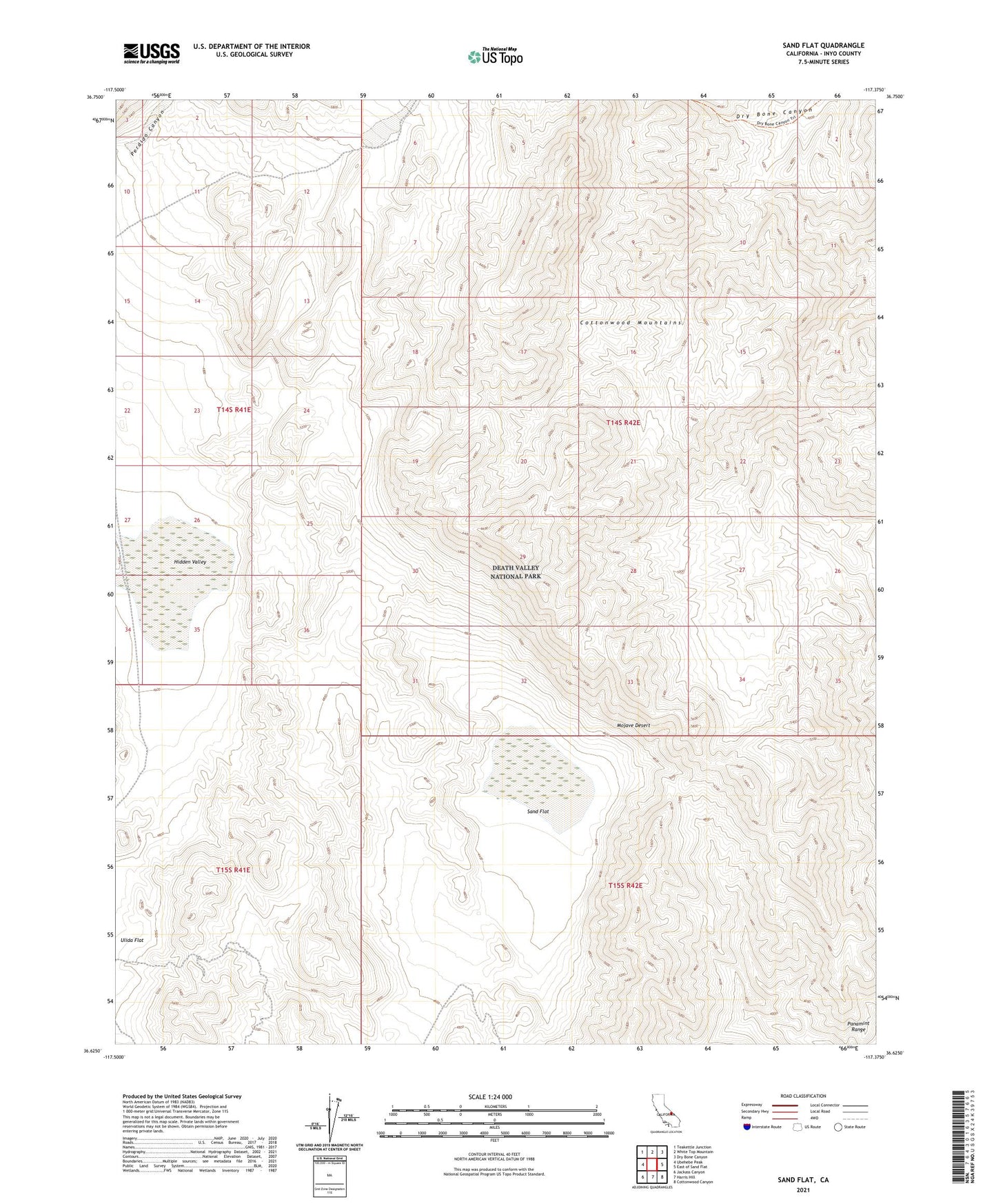 Sand Flat California US Topo Map Image