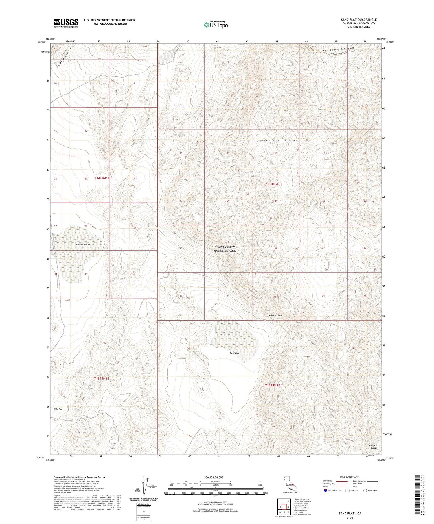 Sand Flat California US Topo Map Image