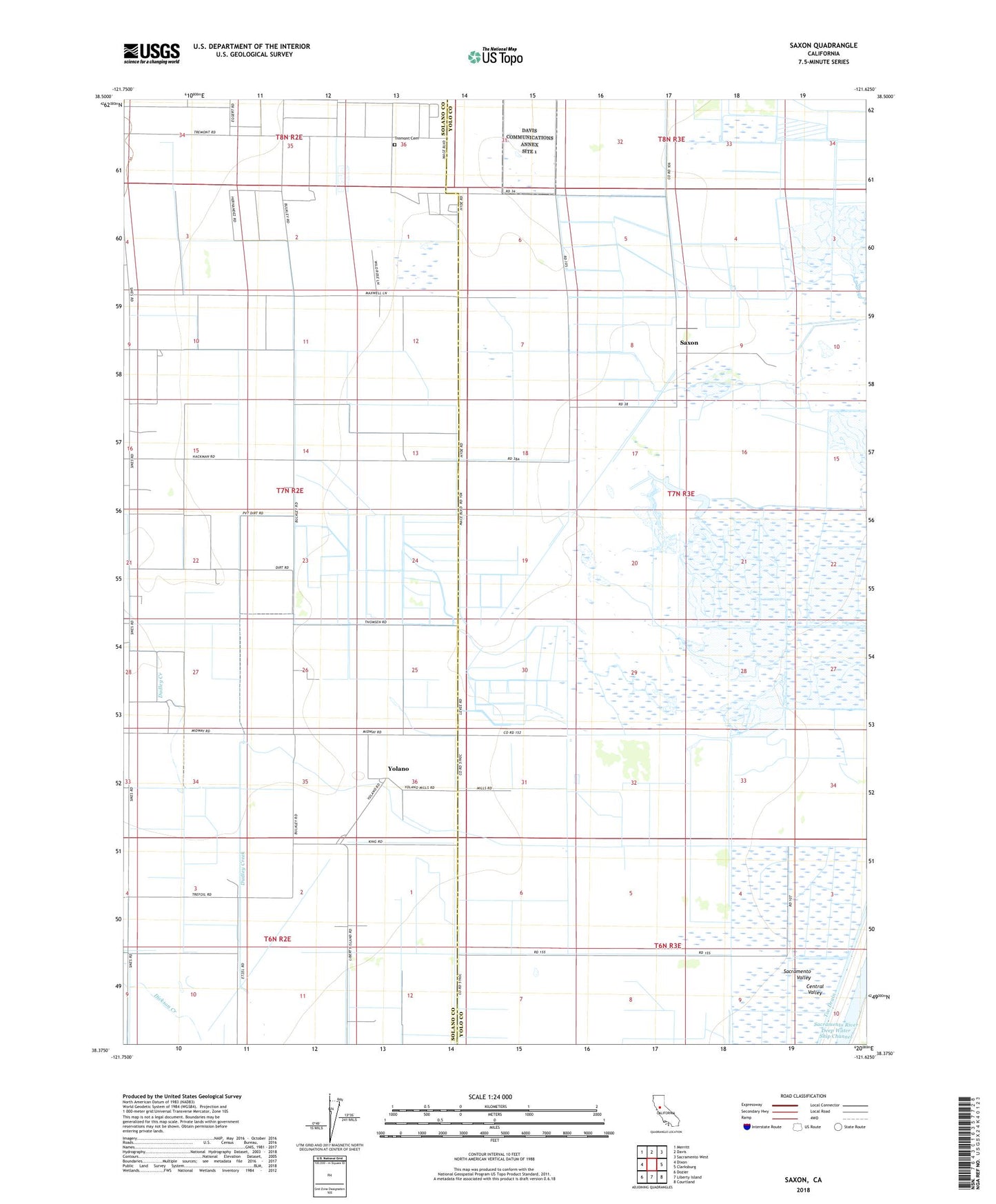 Saxon California US Topo Map Image