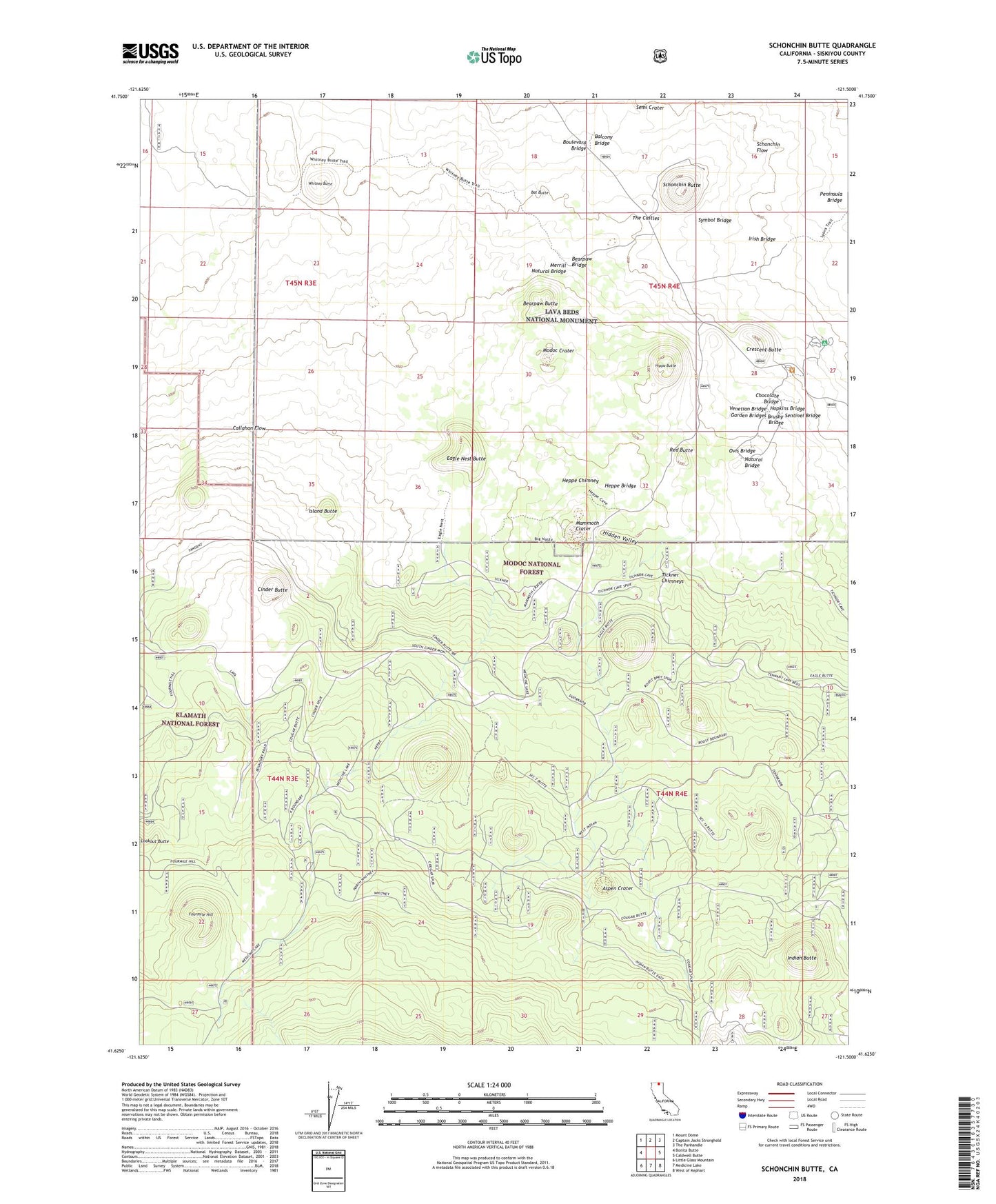 Schonchin Butte California US Topo Map Image