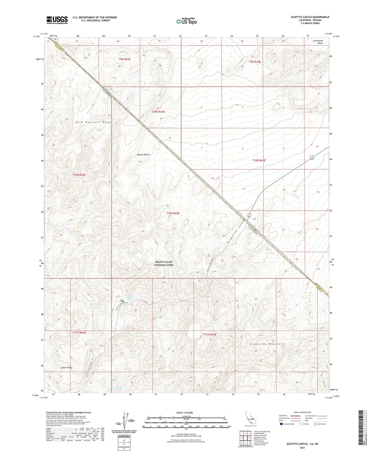Scottys Castle California US Topo Map Image