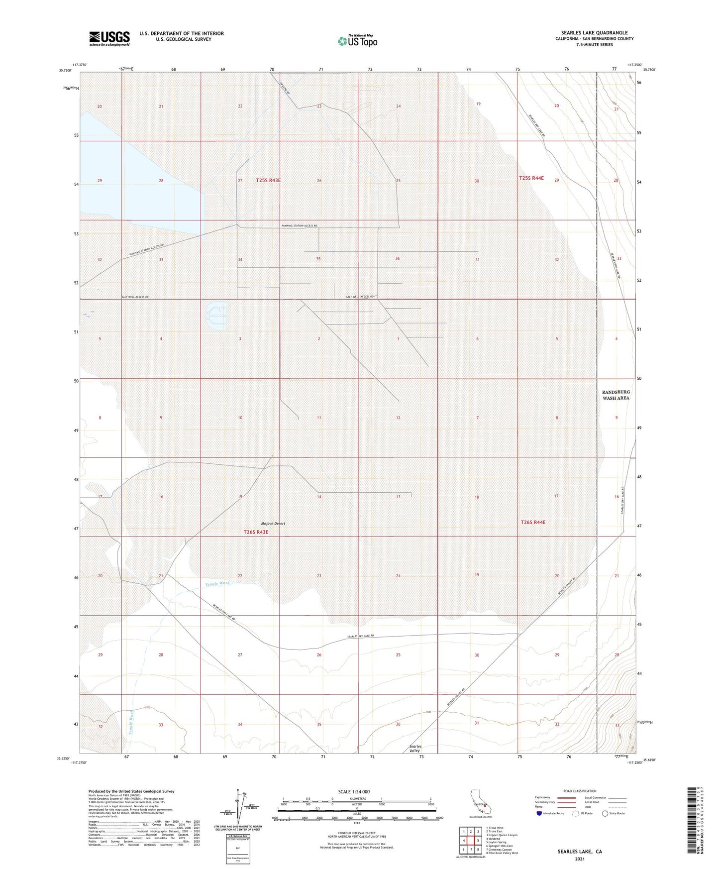 Searles Lake California US Topo Map Image