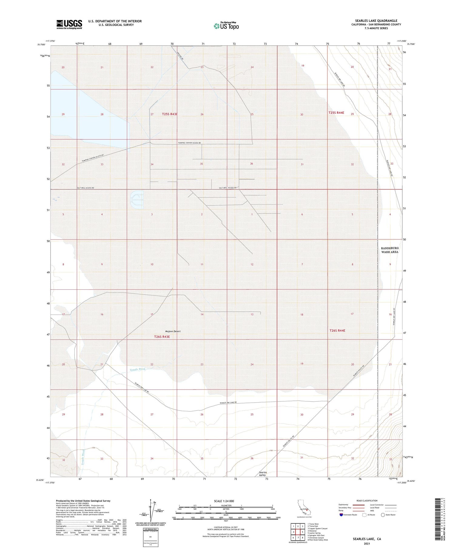 Searles Lake California US Topo Map Image