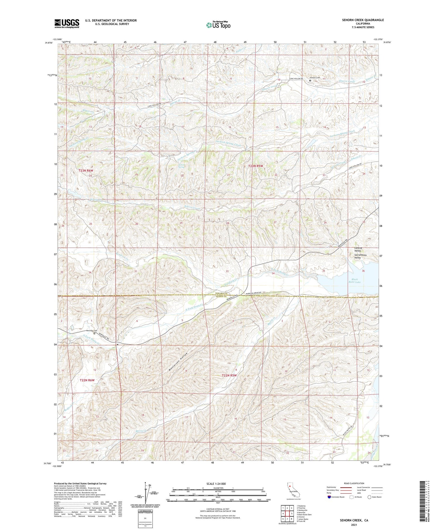 Sehorn Creek California US Topo Map Image
