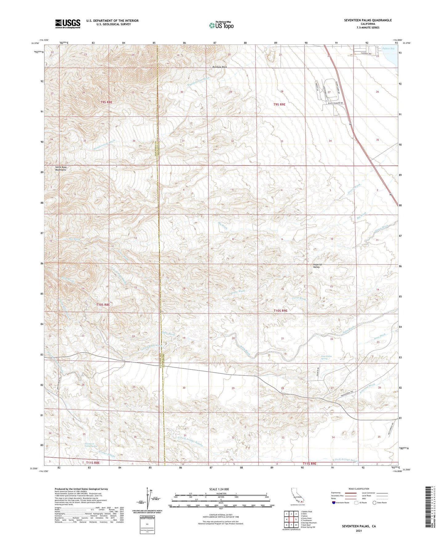 Seventeen Palms California US Topo Map Image