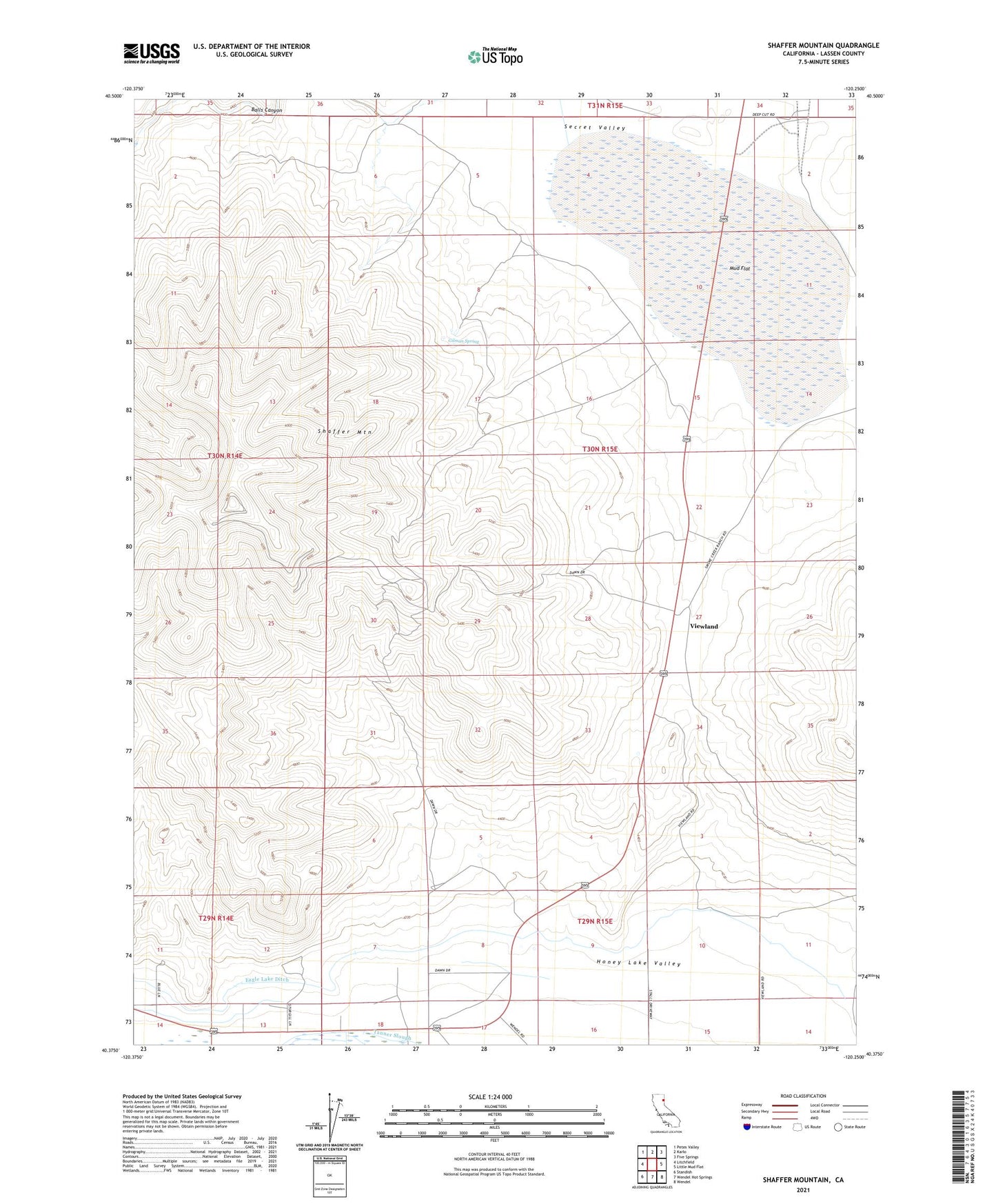 Shaffer Mountain California US Topo Map Image