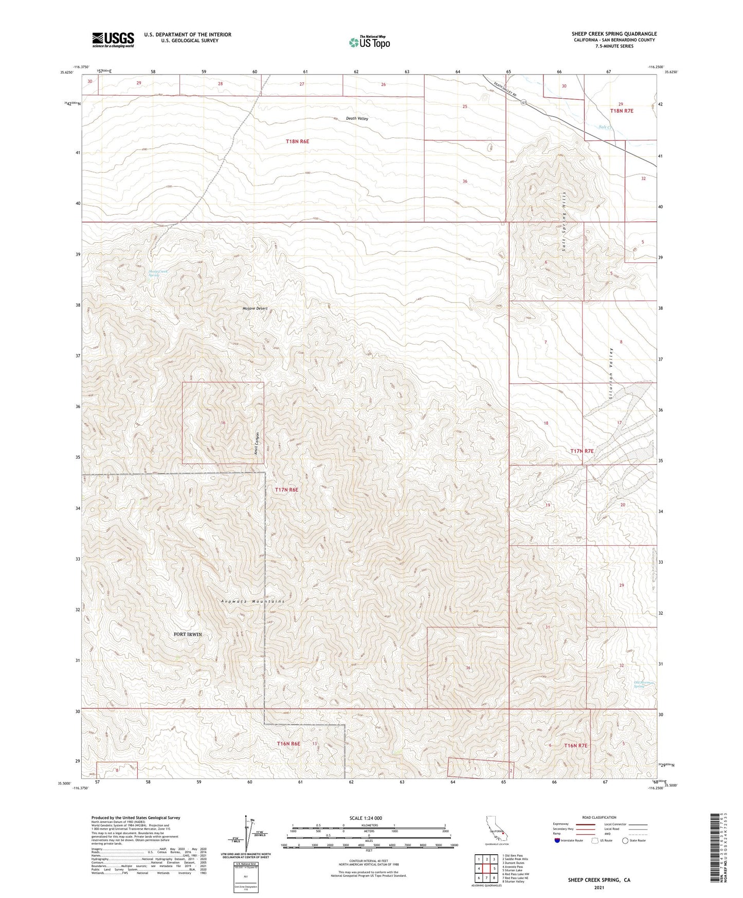 Sheep Creek Spring California US Topo Map Image