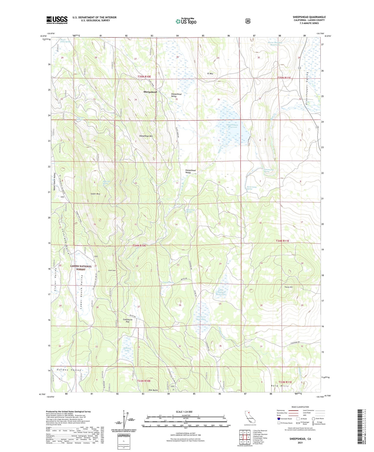 Sheepshead California US Topo Map Image