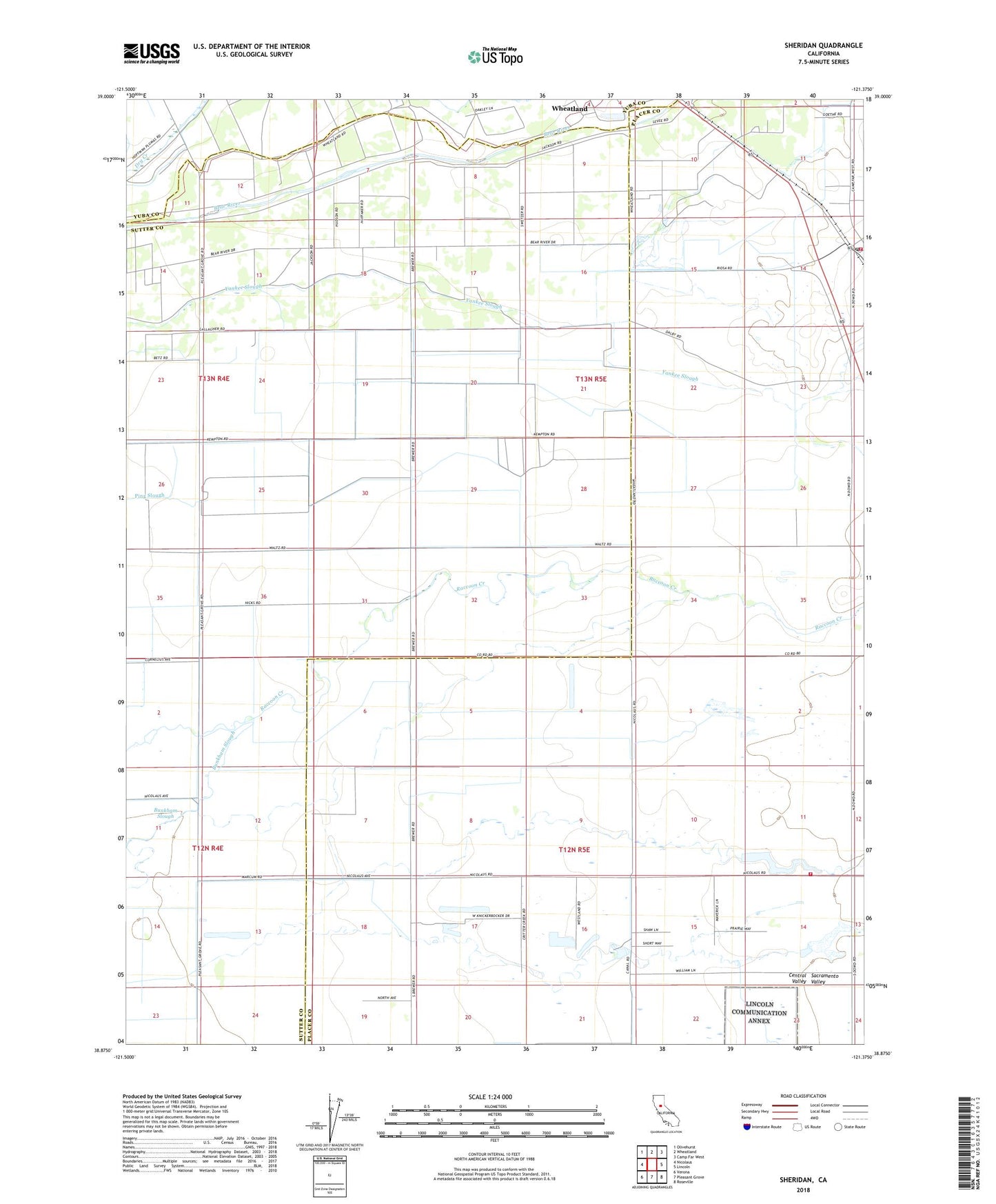 Sheridan California US Topo Map Image