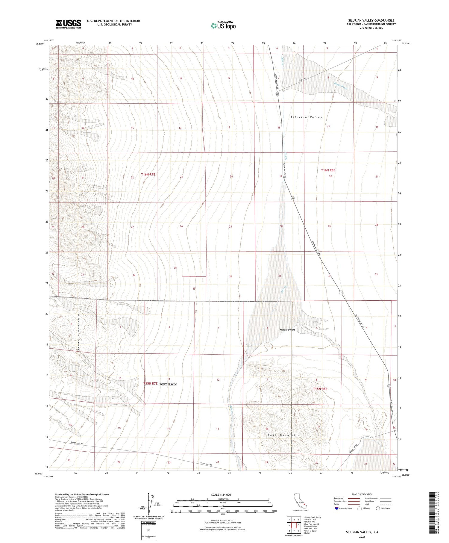 Silurian Valley California US Topo Map Image