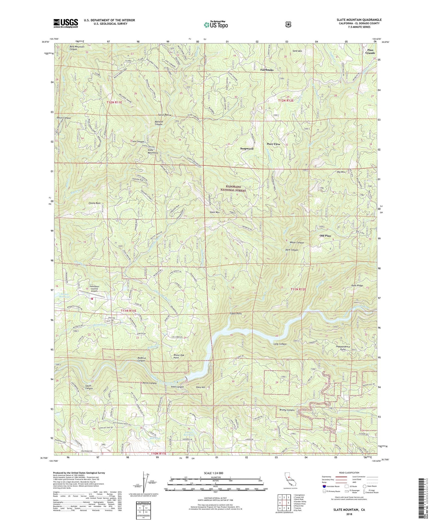 Slate Mountain California US Topo Map Image