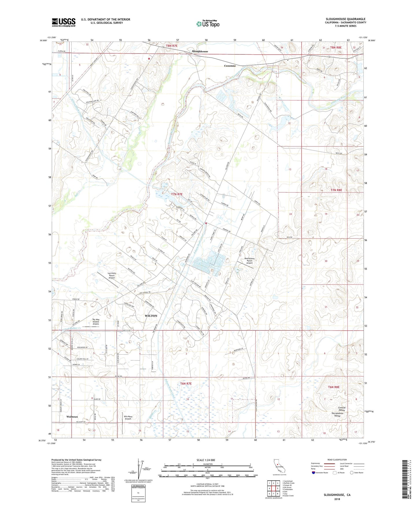 Sloughhouse California US Topo Map Image