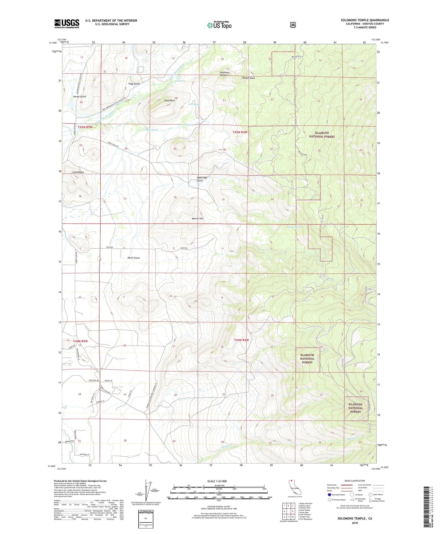 Solomons Temple California US Topo Map Image