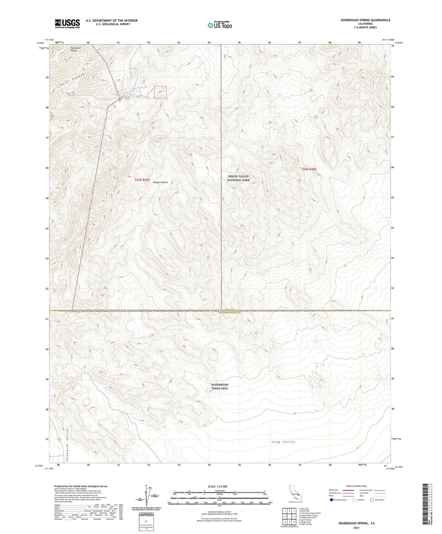 Sourdough Spring California US Topo Map Image