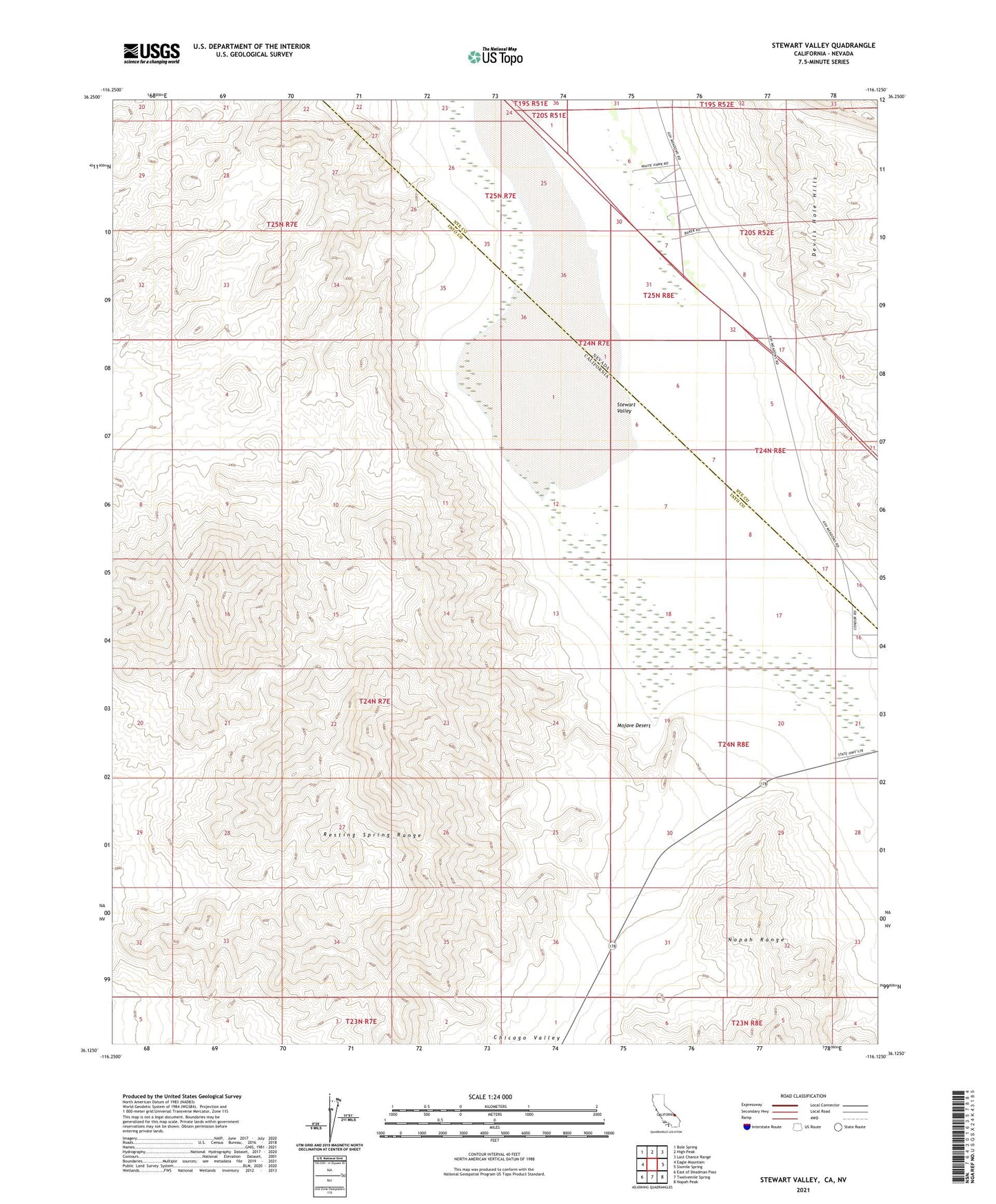 Stewart Valley California US Topo Map Image