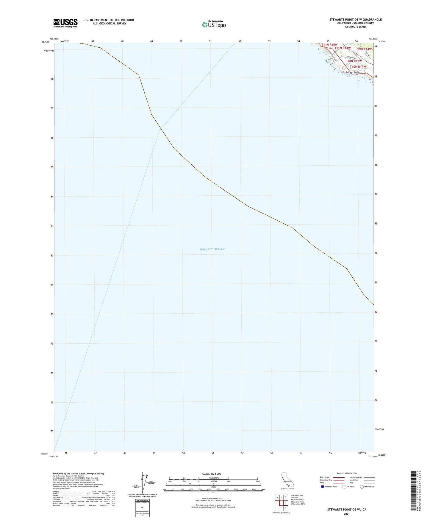 Stewarts Point OE W California US Topo Map Image