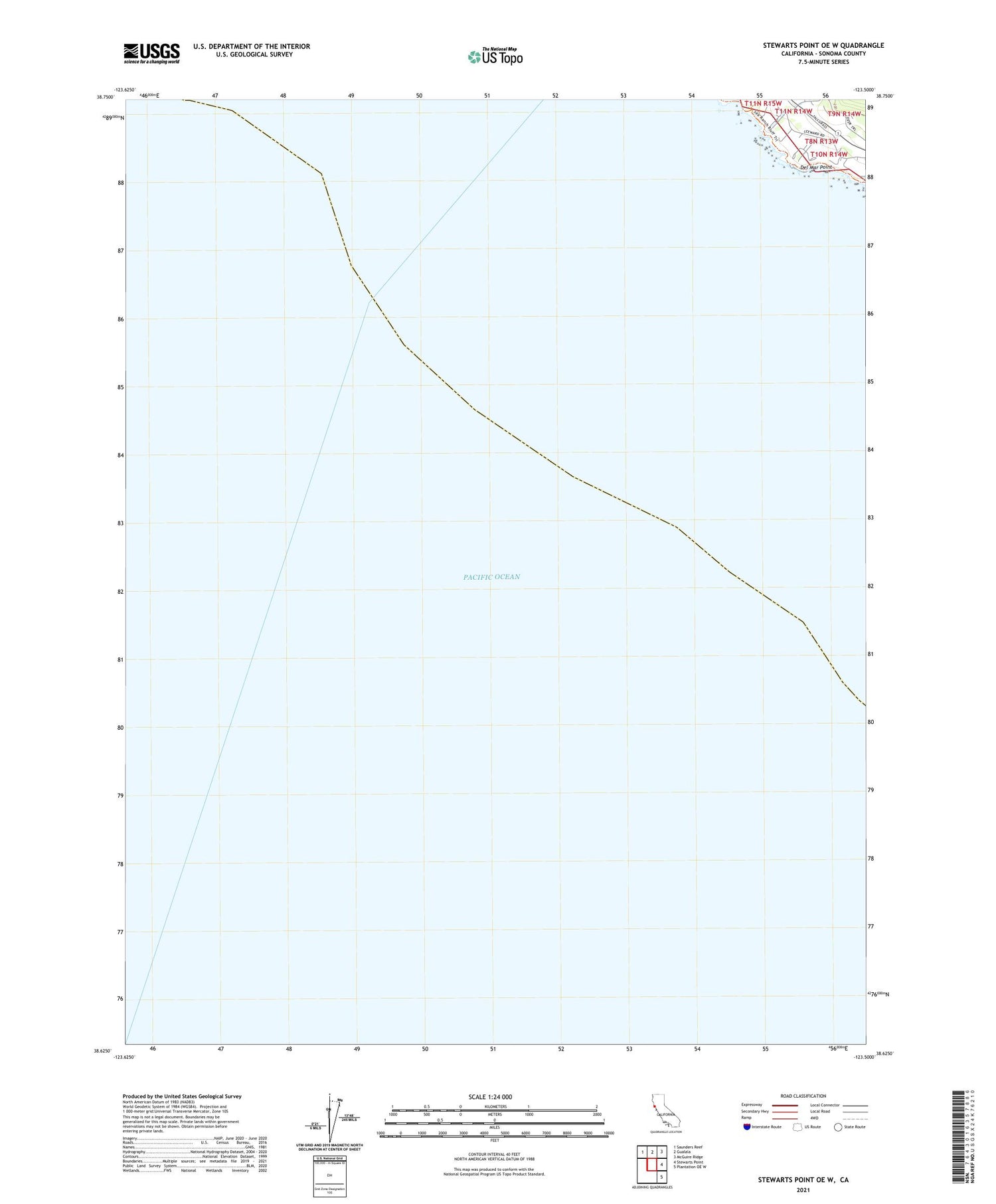 Stewarts Point OE W California US Topo Map Image