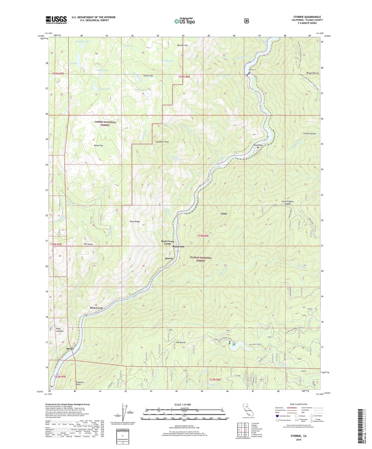Storrie California US Topo Map Image