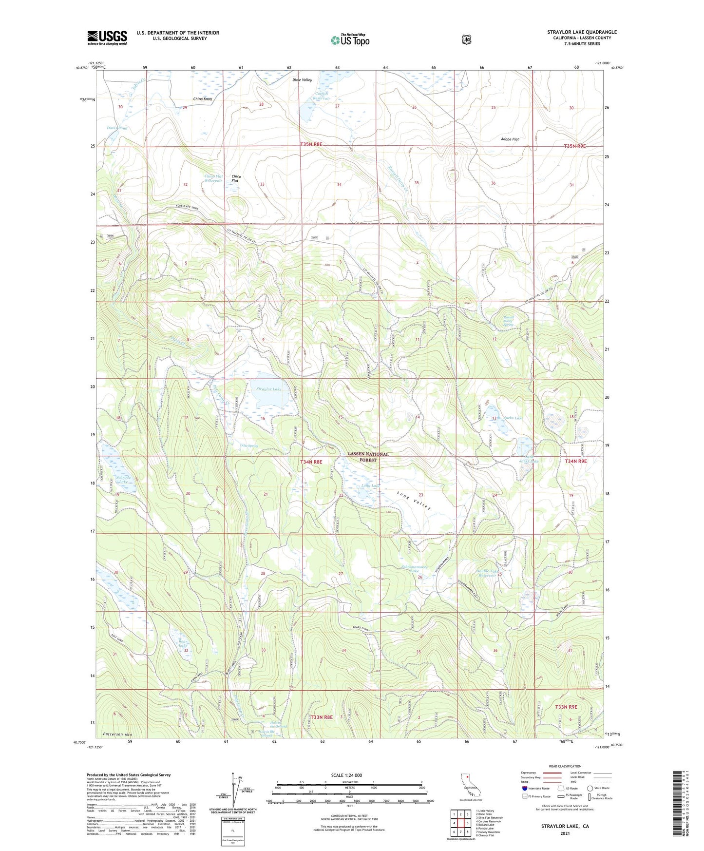 Straylor Lake California US Topo Map Image
