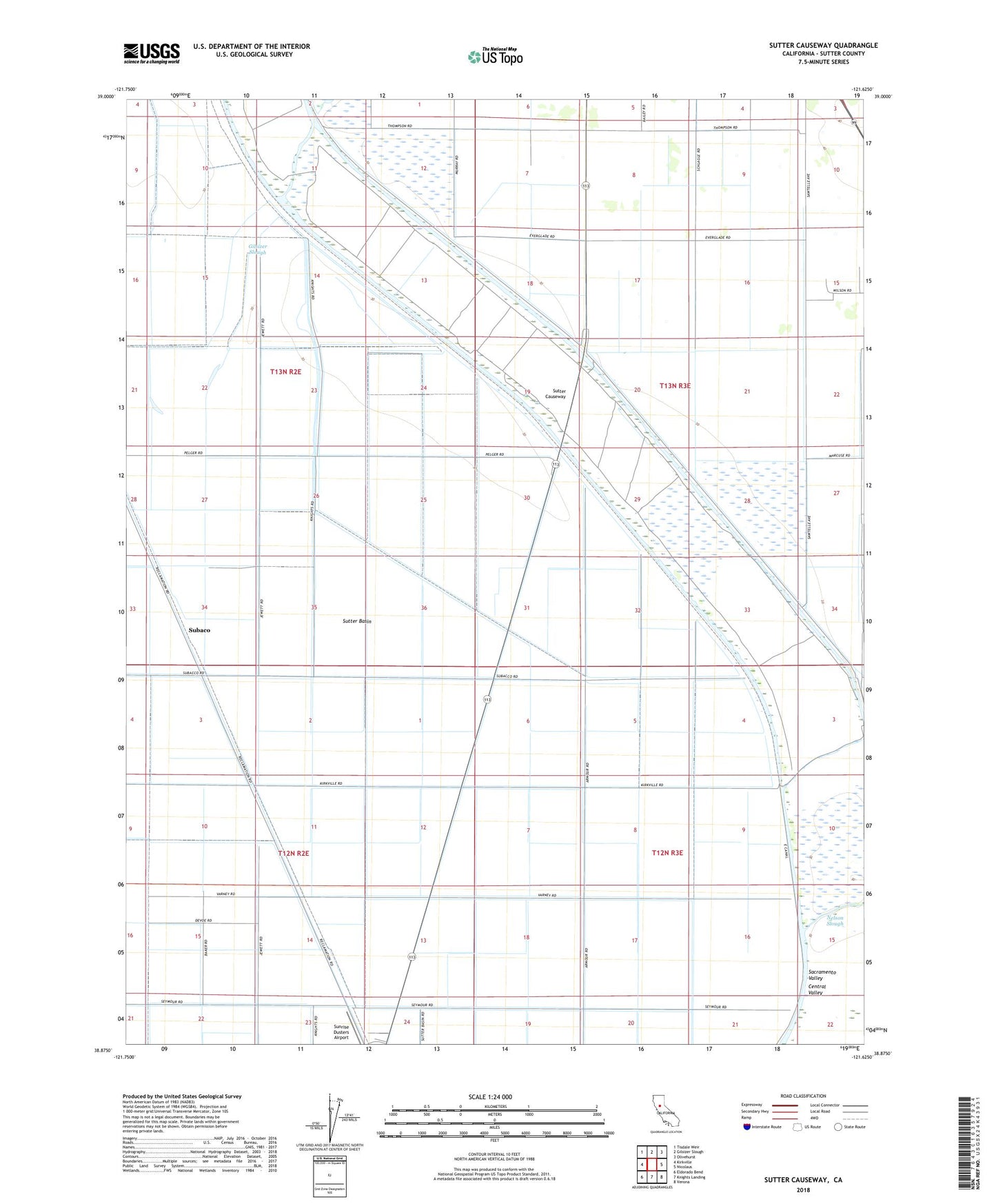Sutter Causeway California US Topo Map Image