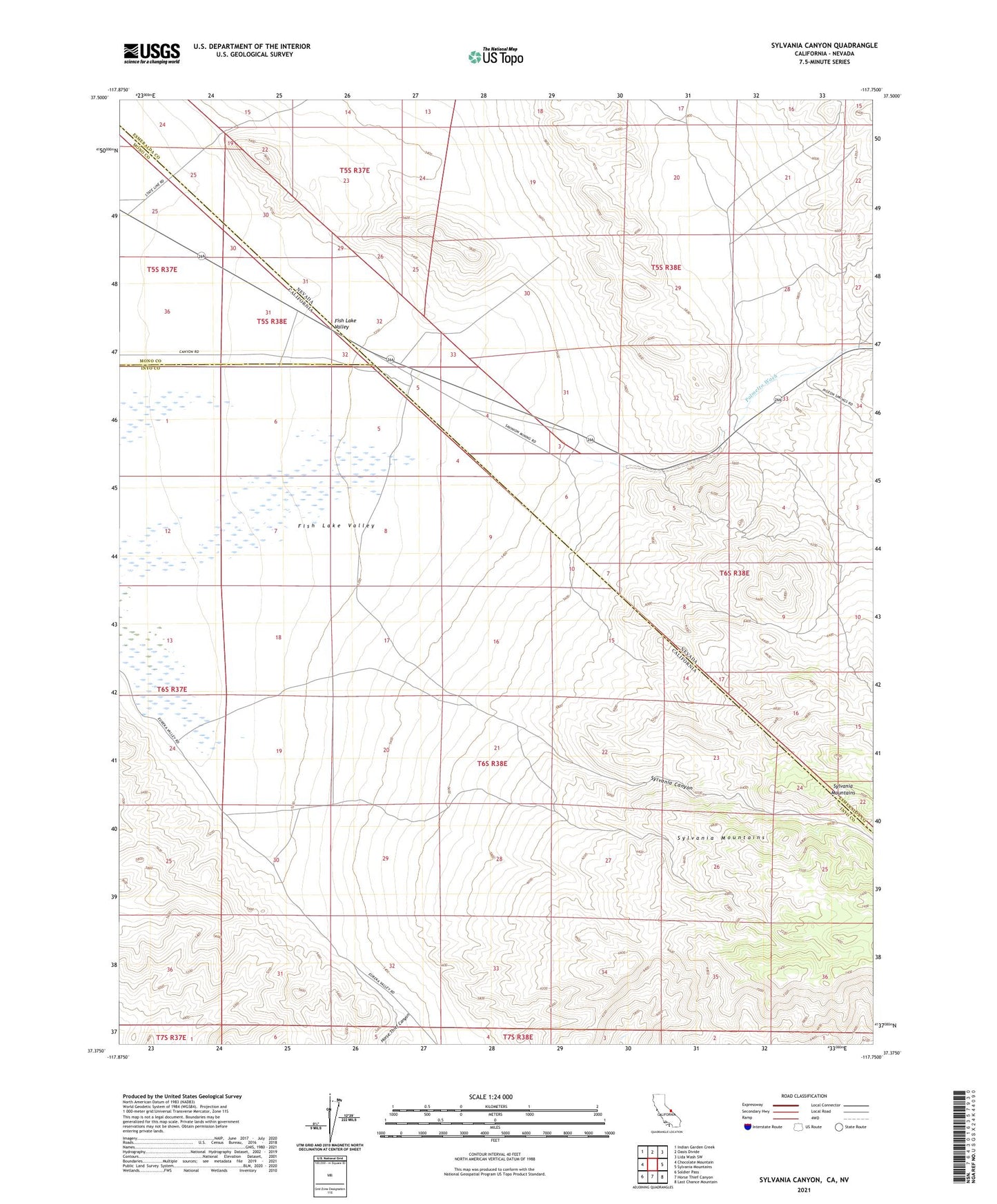 Sylvania Canyon California US Topo Map Image