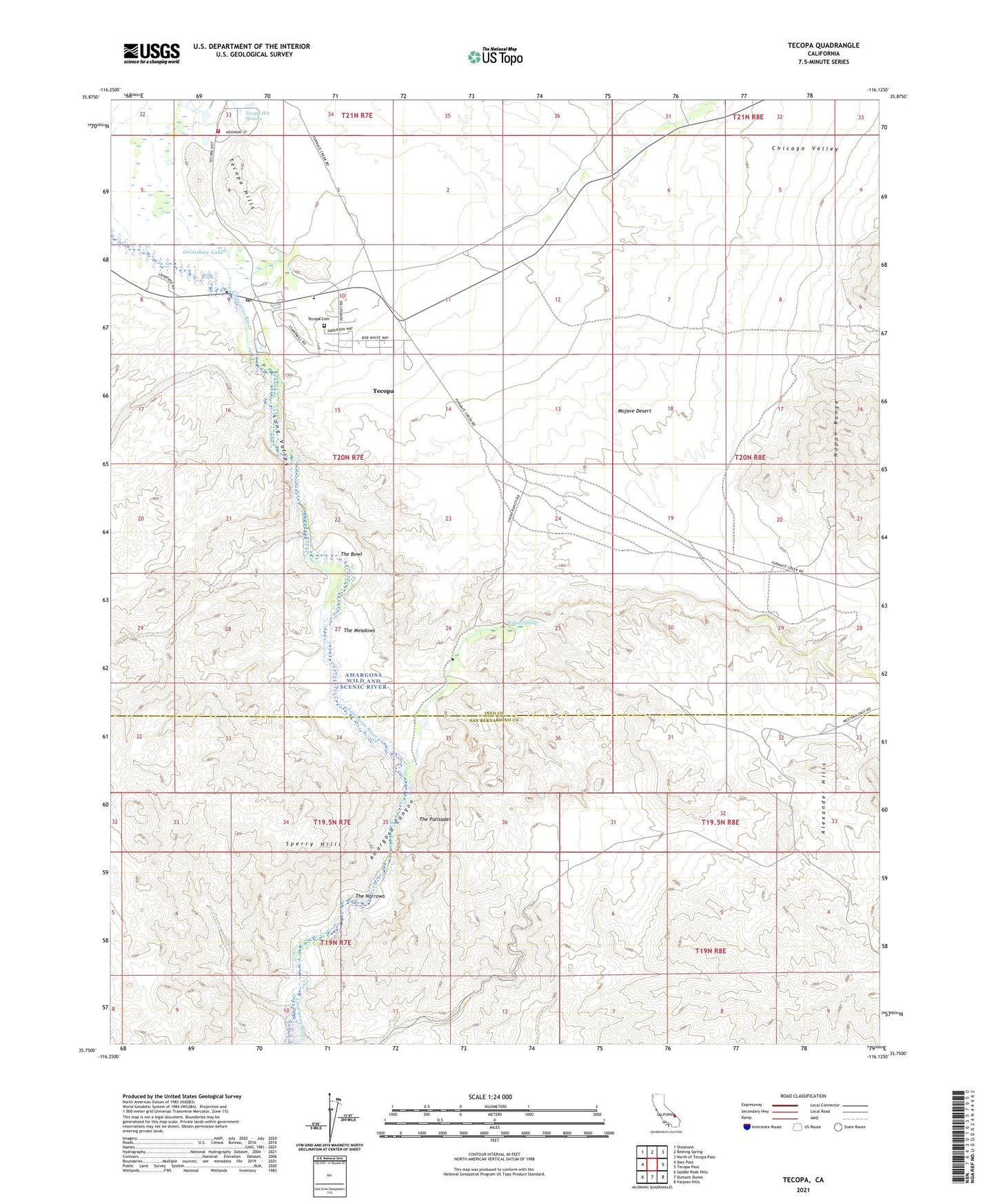 Tecopa California US Topo Map Image