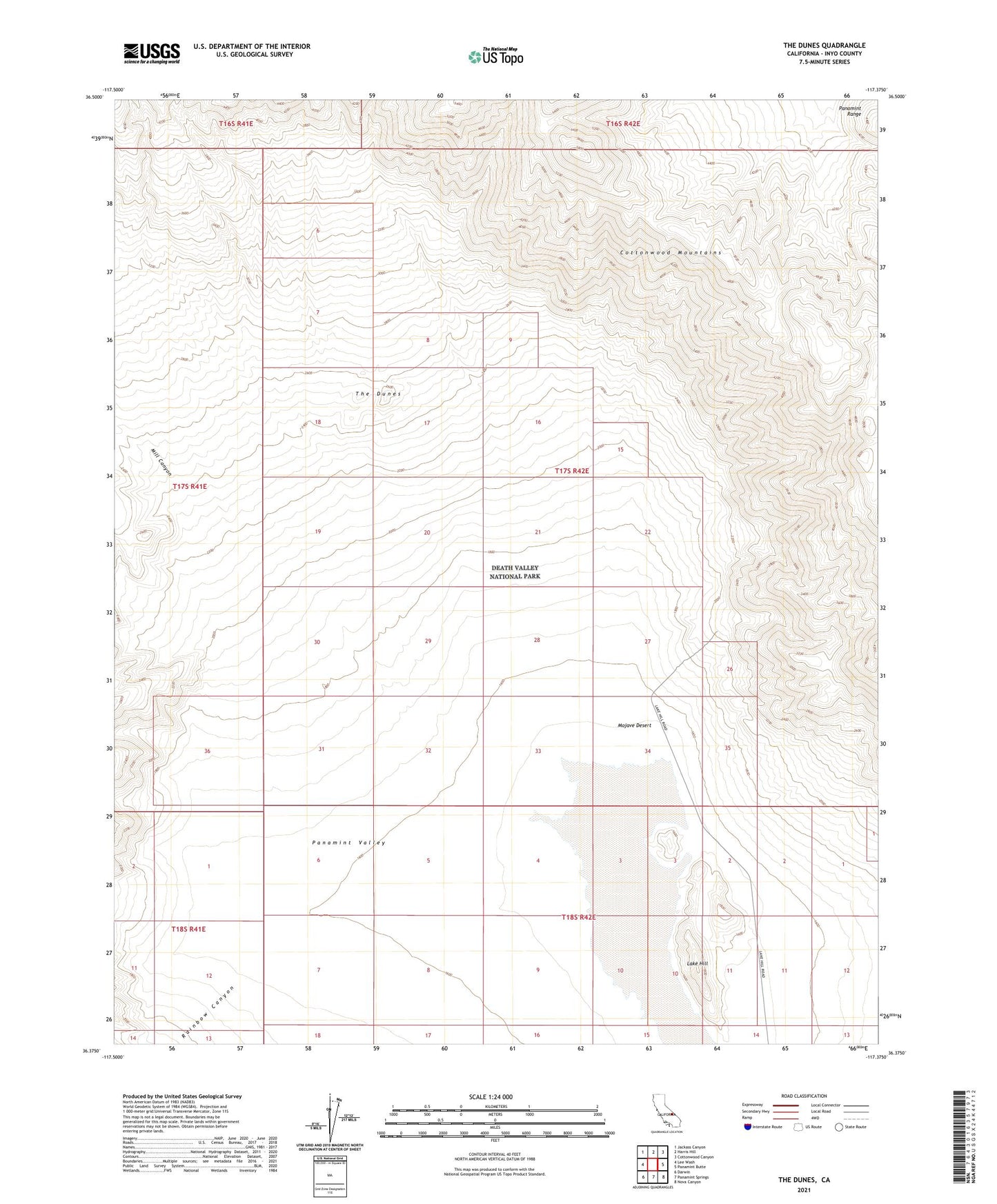 The Dunes California US Topo Map Image