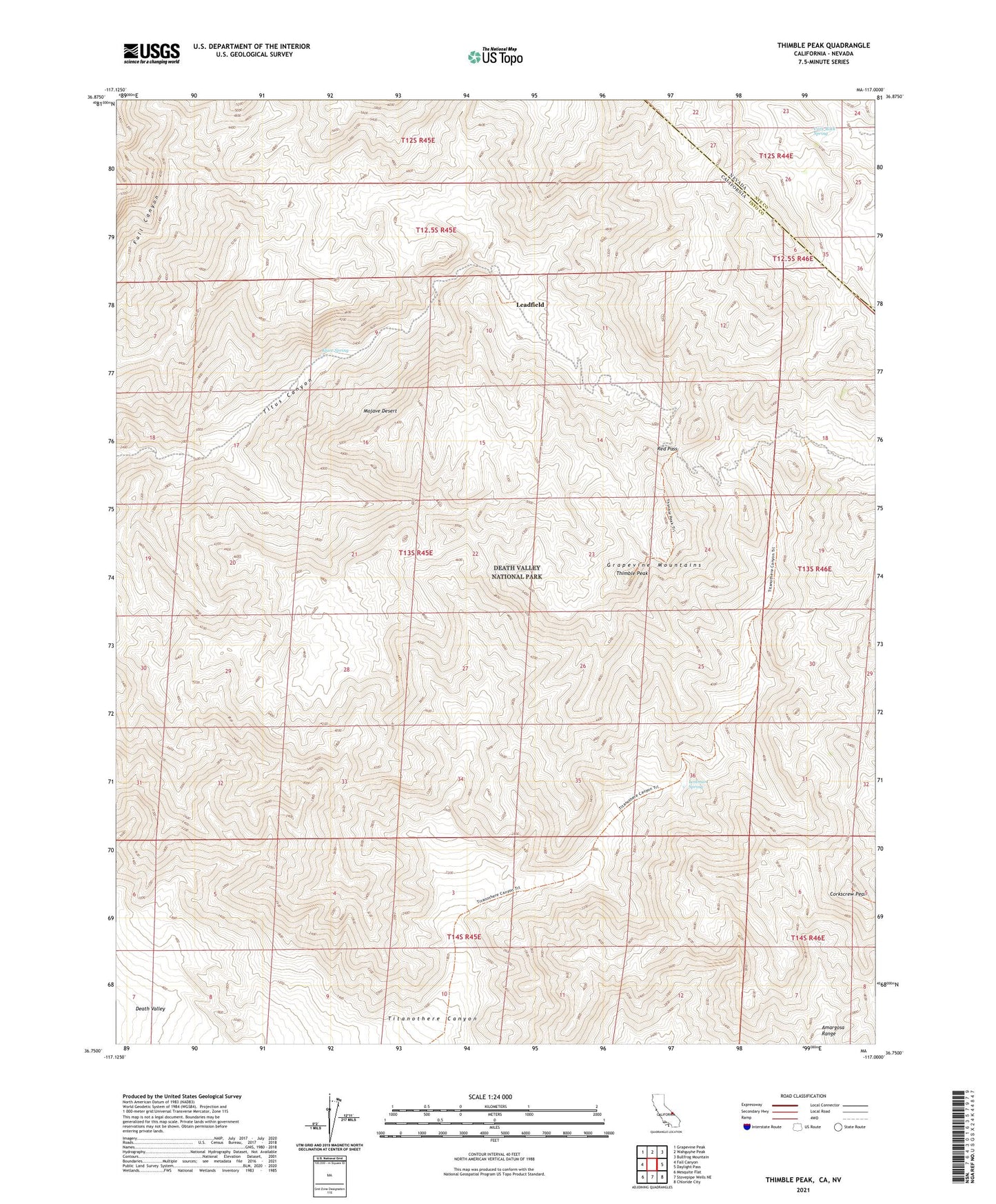 Thimble Peak California US Topo Map Image