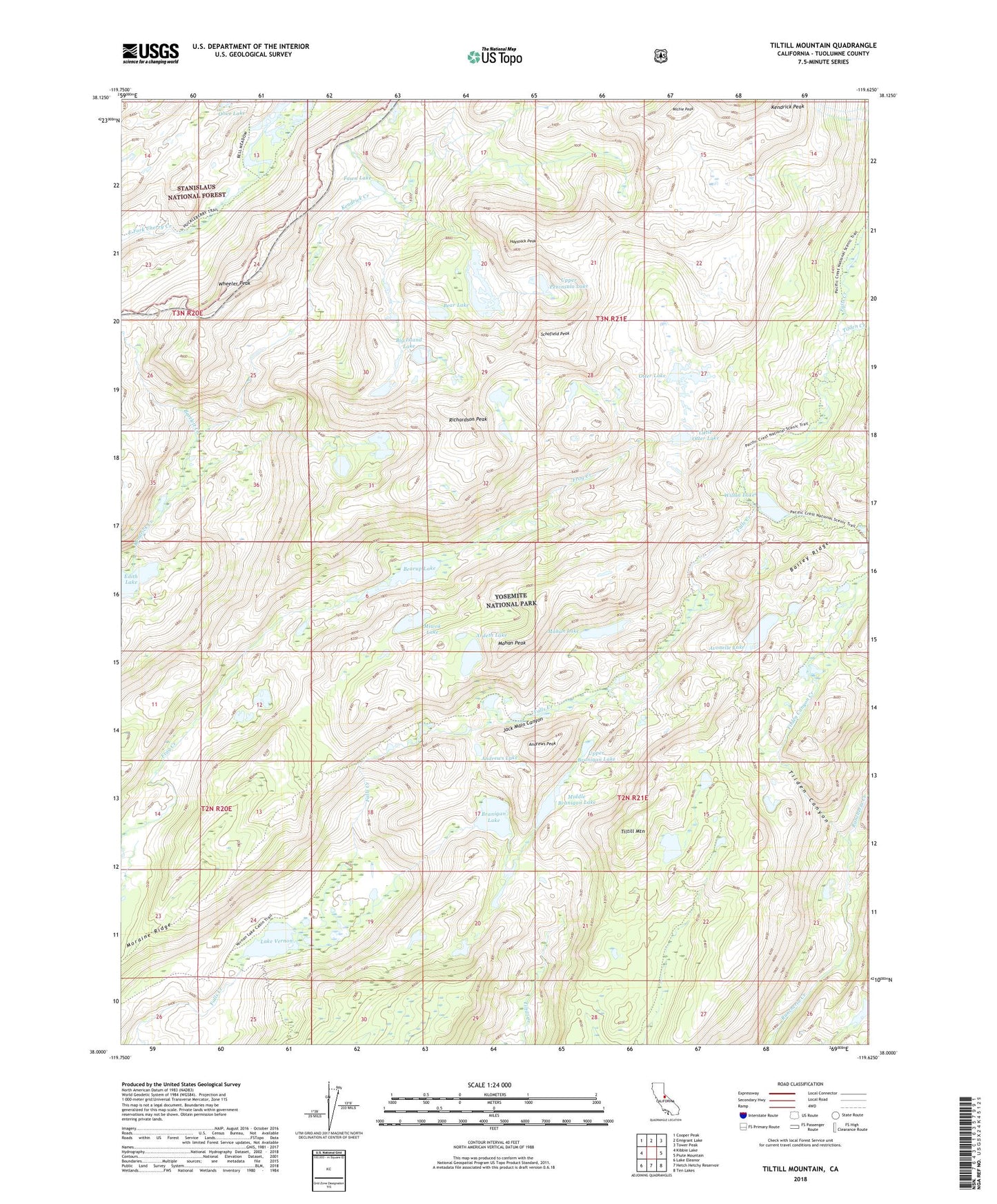 Tiltill Mountain California US Topo Map Image