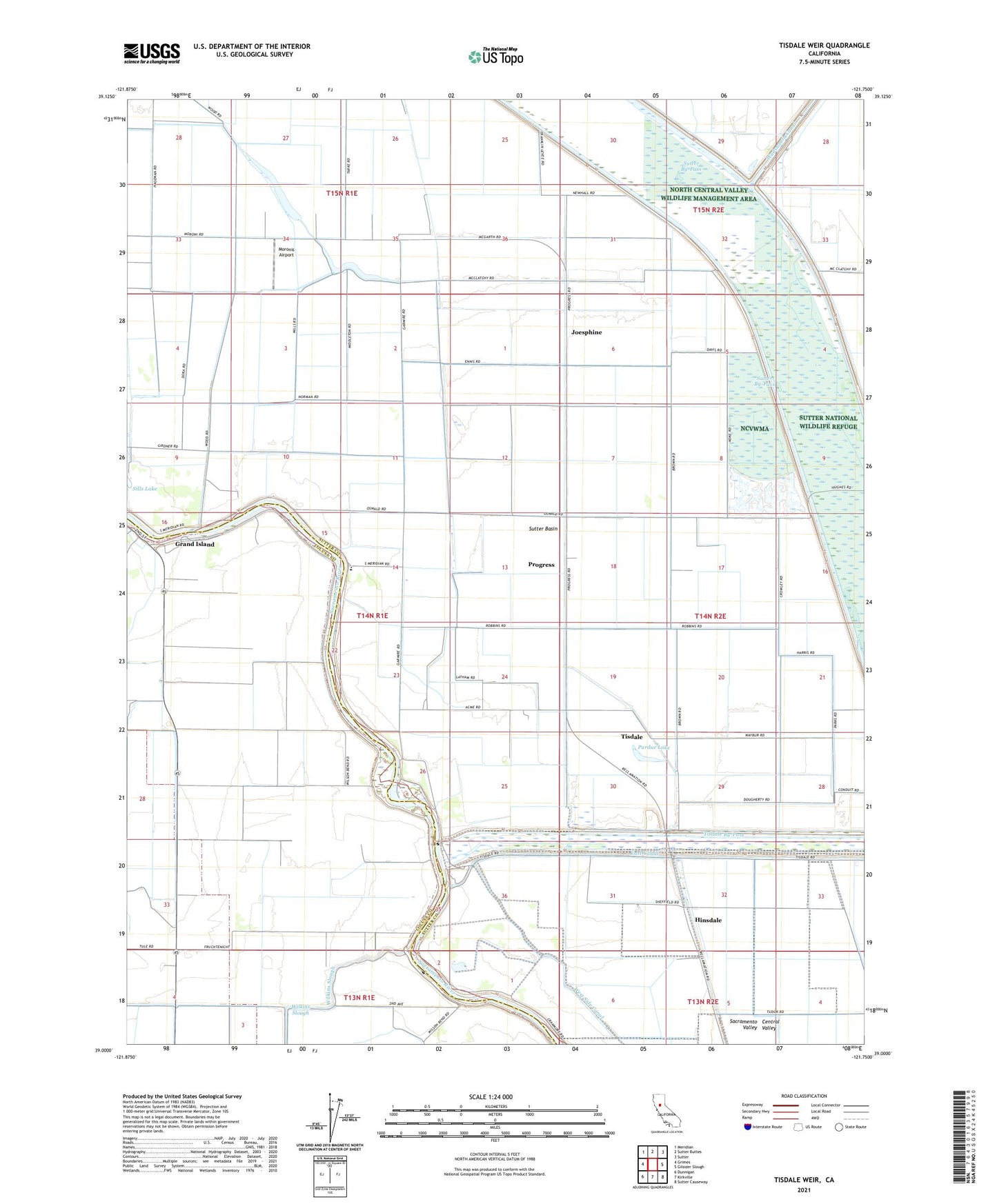 Tisdale Weir California US Topo Map Image