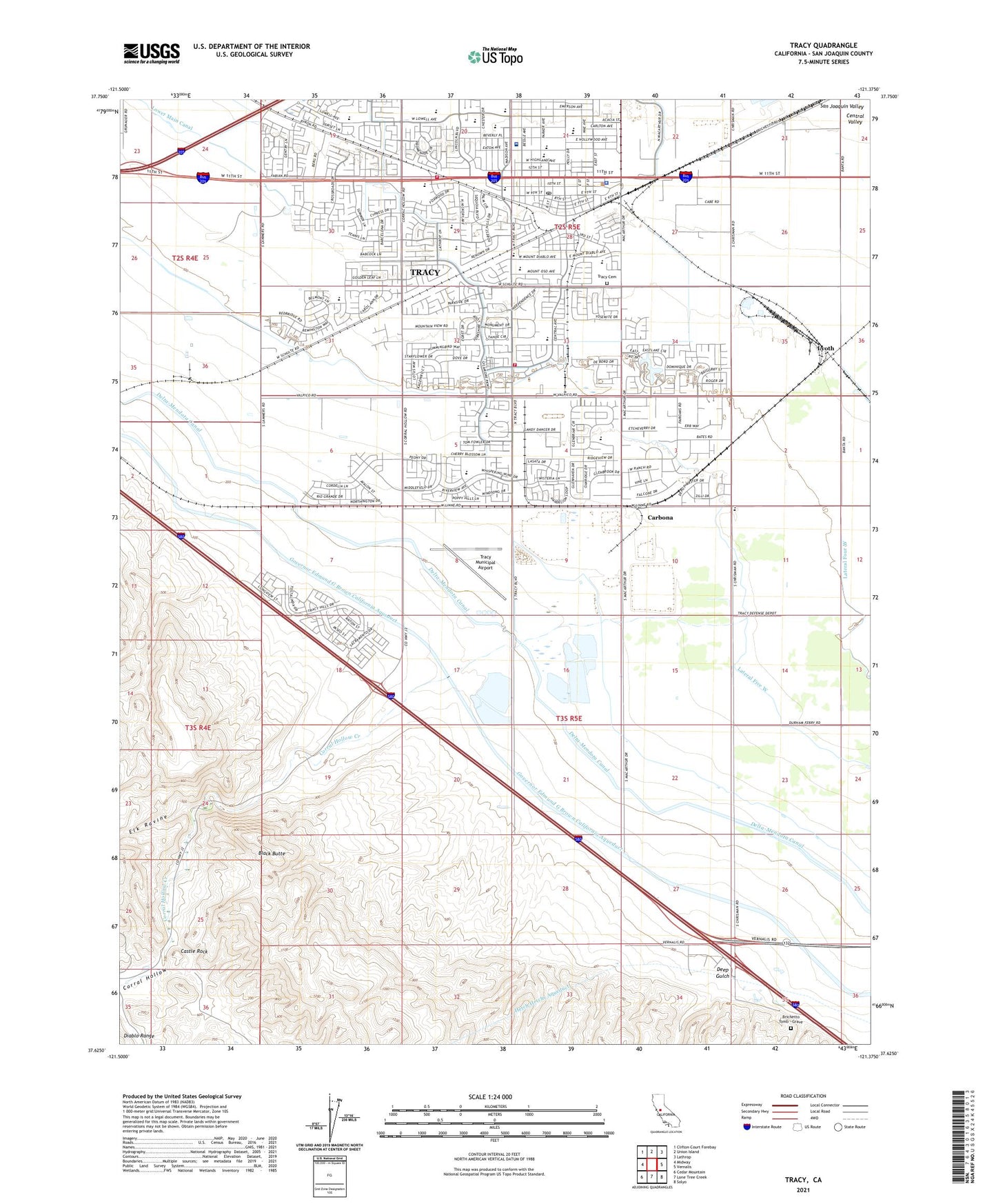 Tracy California US Topo Map Image
