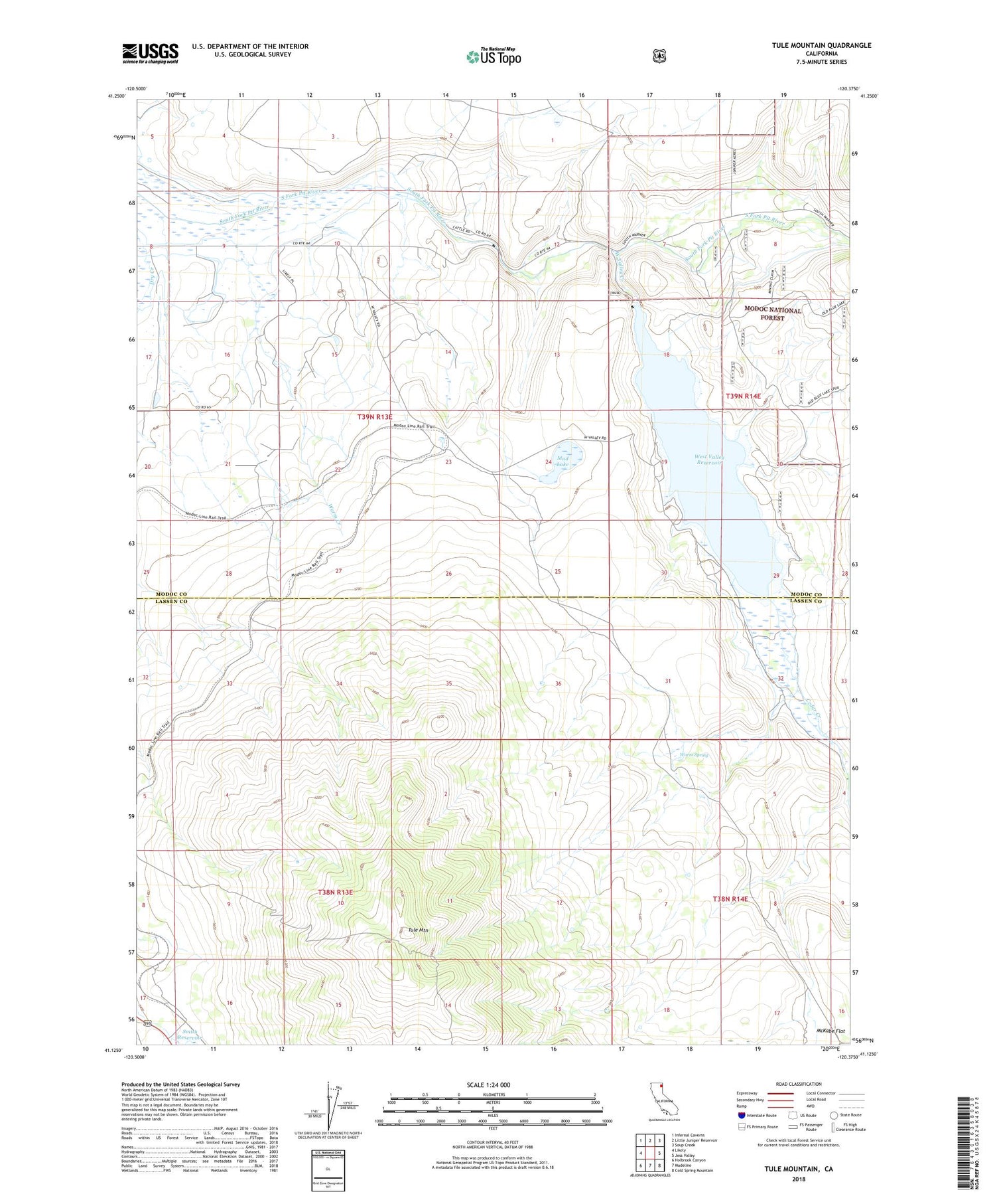 Tule Mountain California US Topo Map Image