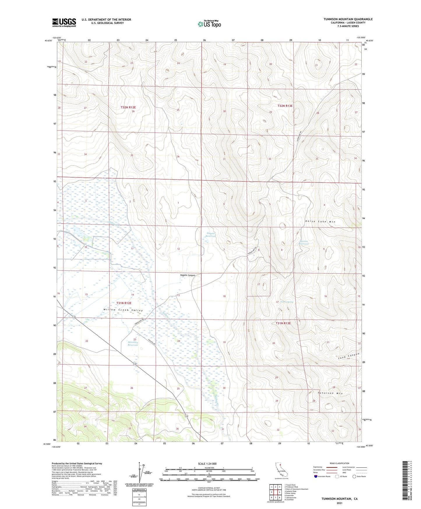 Tunnison Mountain California US Topo Map Image