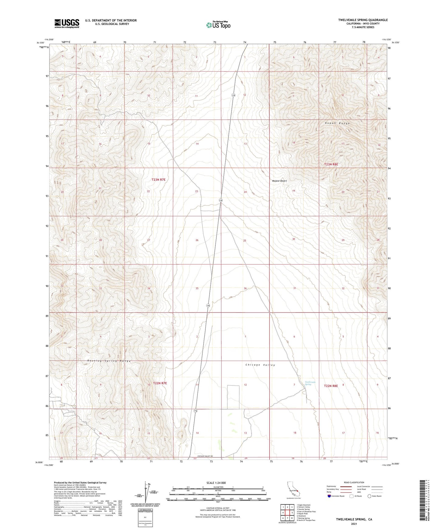 Twelvemile Spring California US Topo Map Image