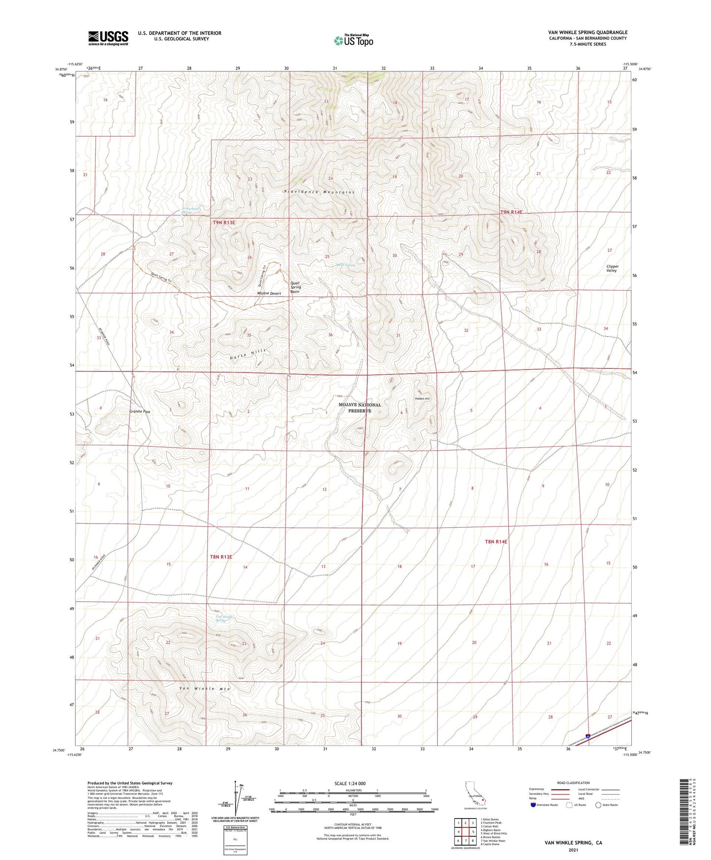 Van Winkle Spring California US Topo Map Image