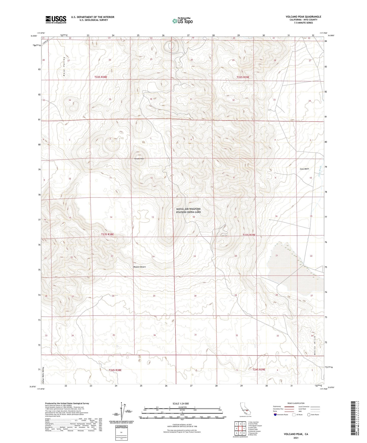 Volcano Peak California US Topo Map Image