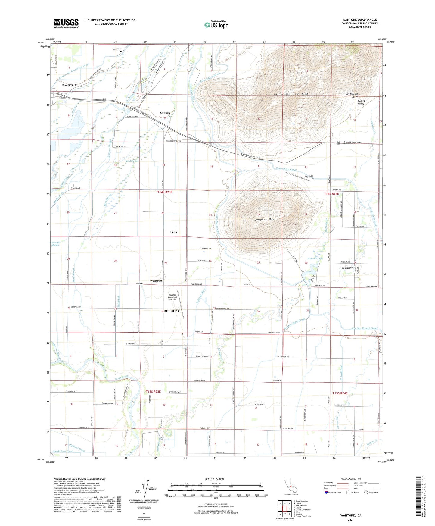 Wahtoke California US Topo Map Image