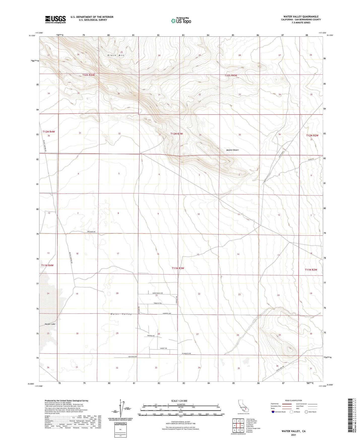 Water Valley California US Topo Map Image