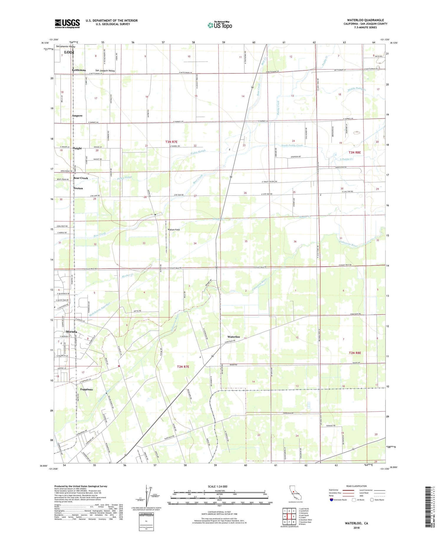 Waterloo California US Topo Map Image