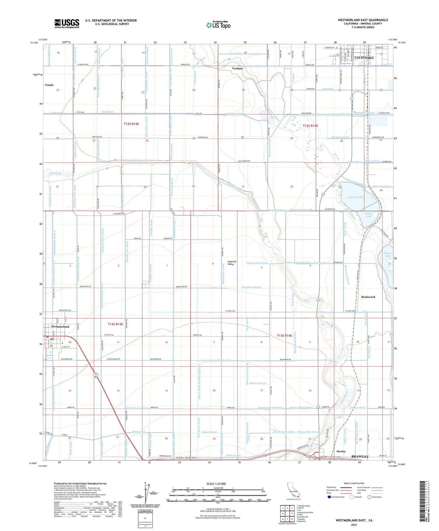 Westmorland East California US Topo Map Image