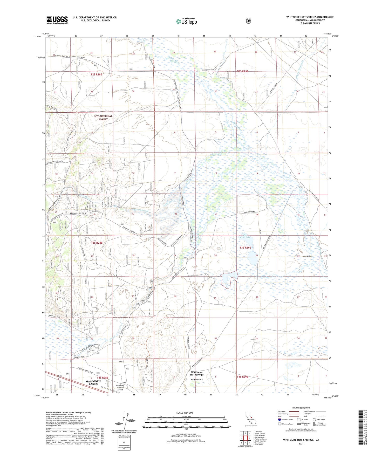 Whitmore Hot Springs California US Topo Map Image