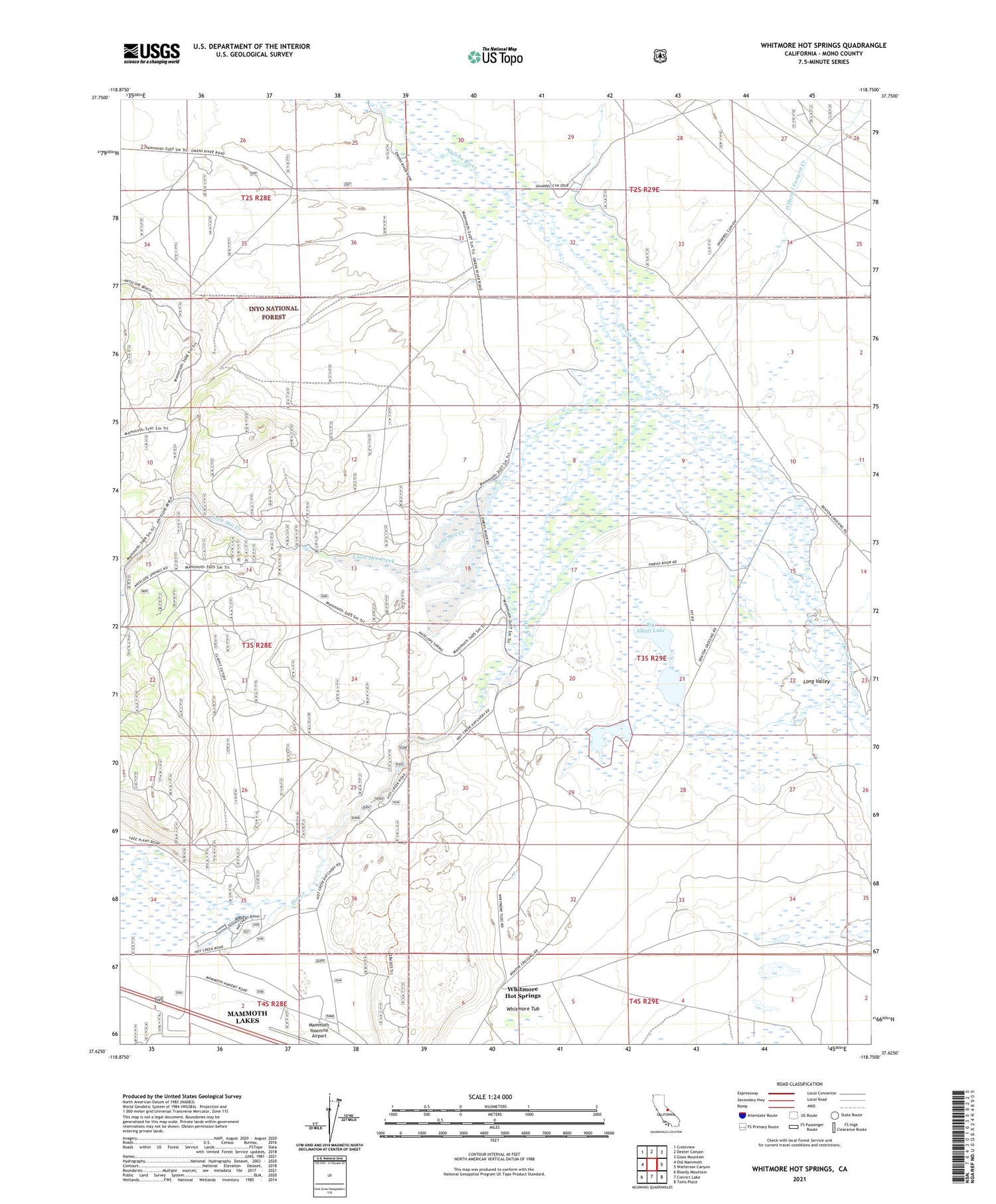 Whitmore Hot Springs California US Topo Map Image