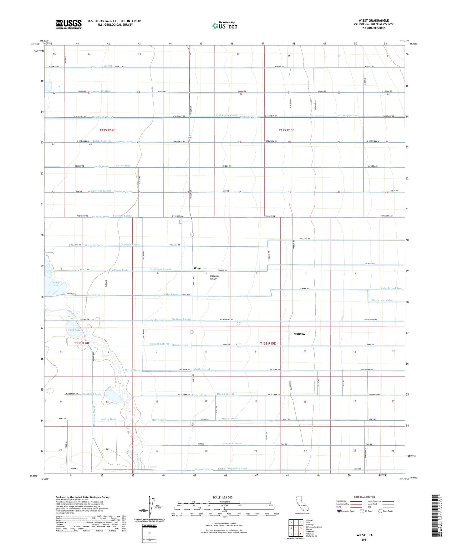 Wiest California US Topo Map Image