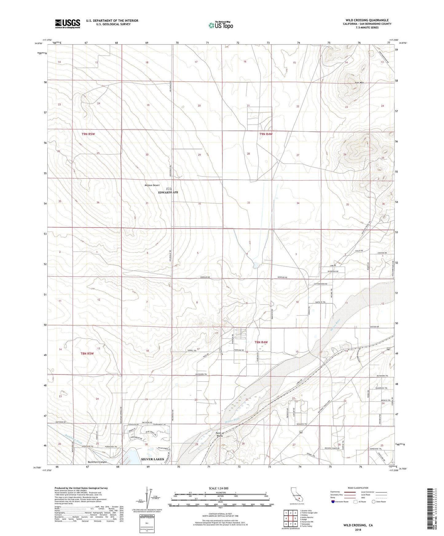 Wild Crossing California US Topo Map Image