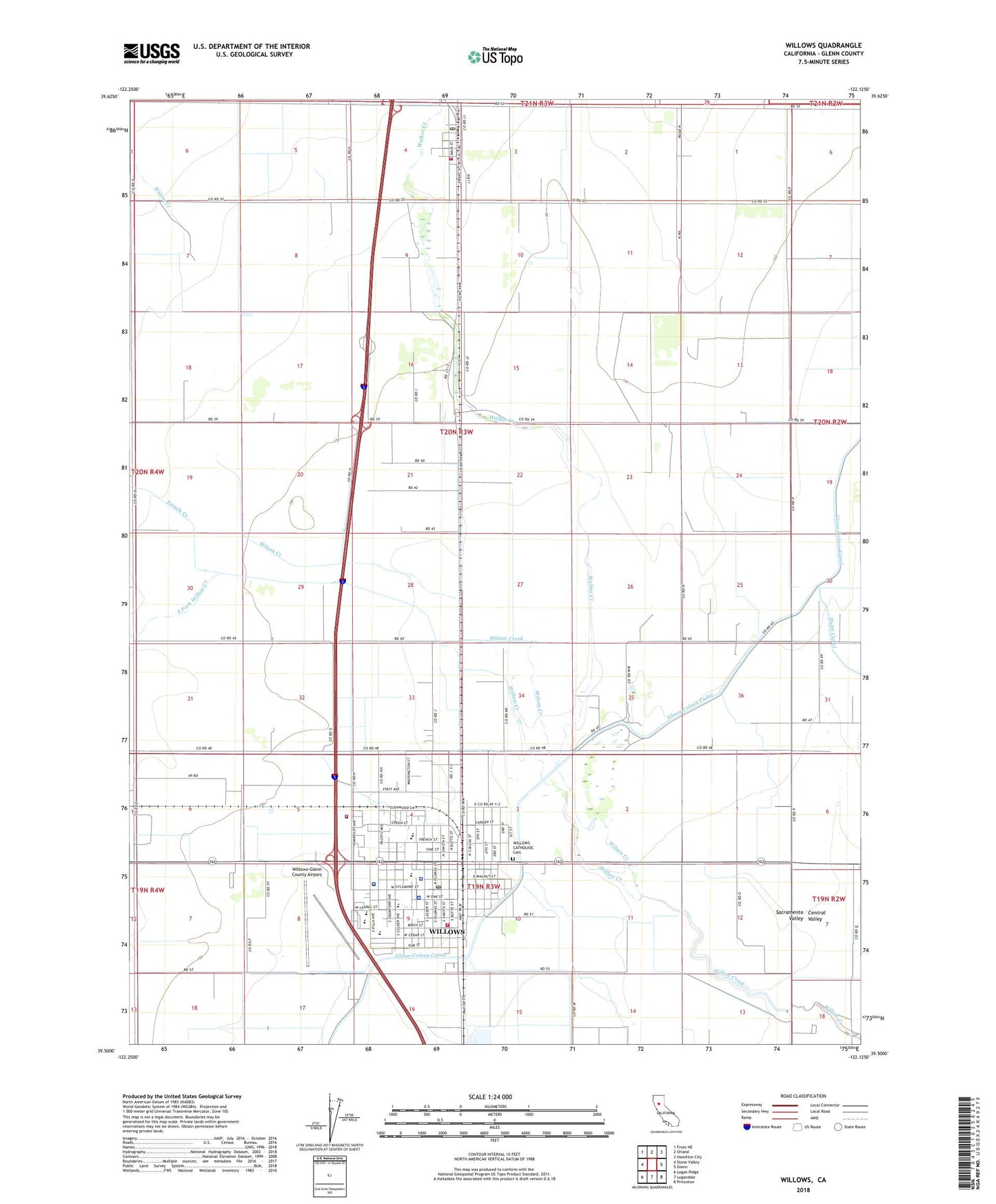 Willows California US Topo Map Image