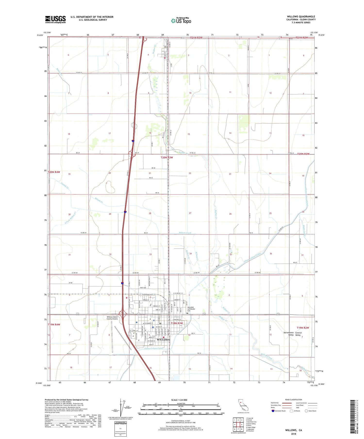 Willows California US Topo Map Image