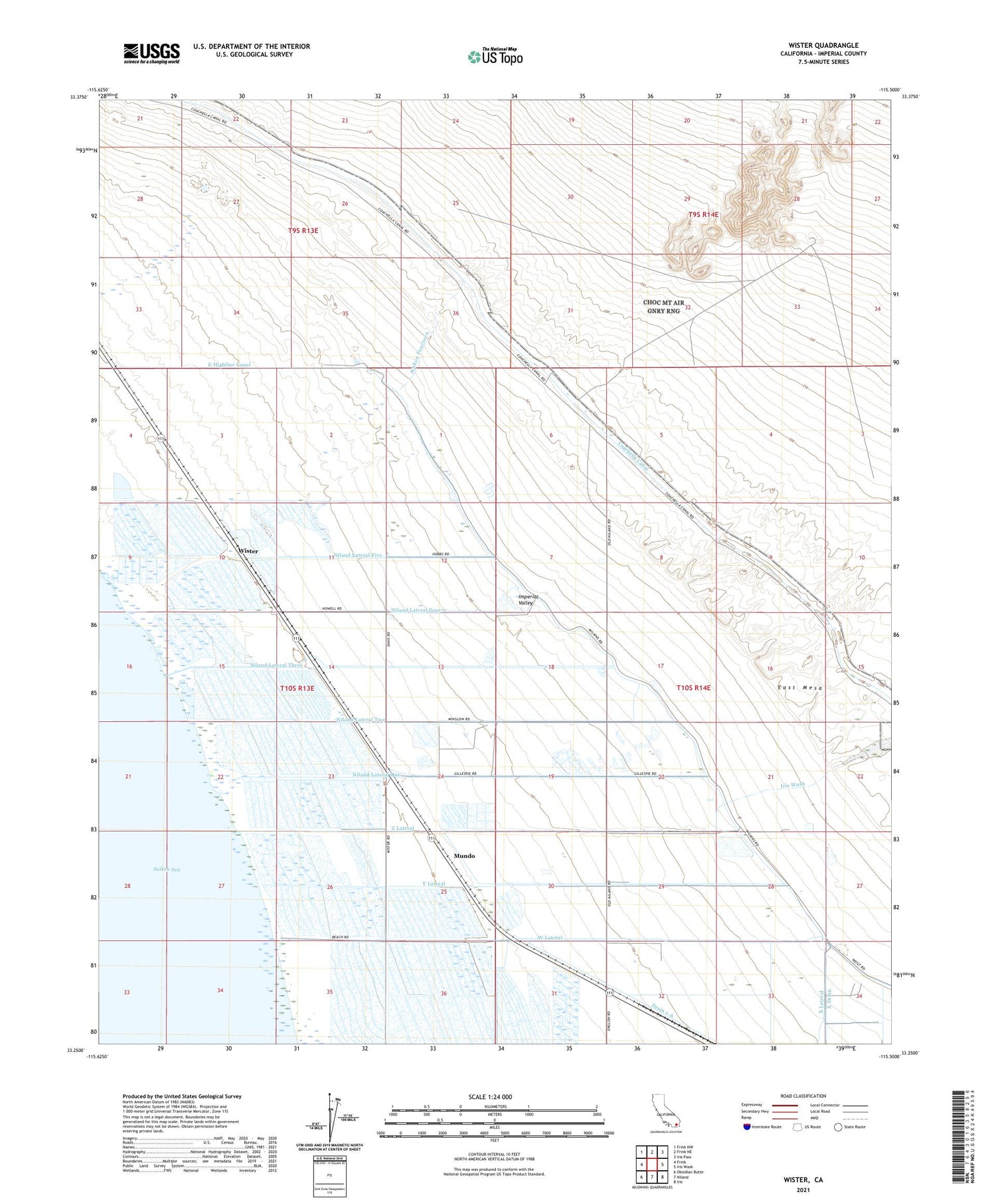 Wister California US Topo Map Image