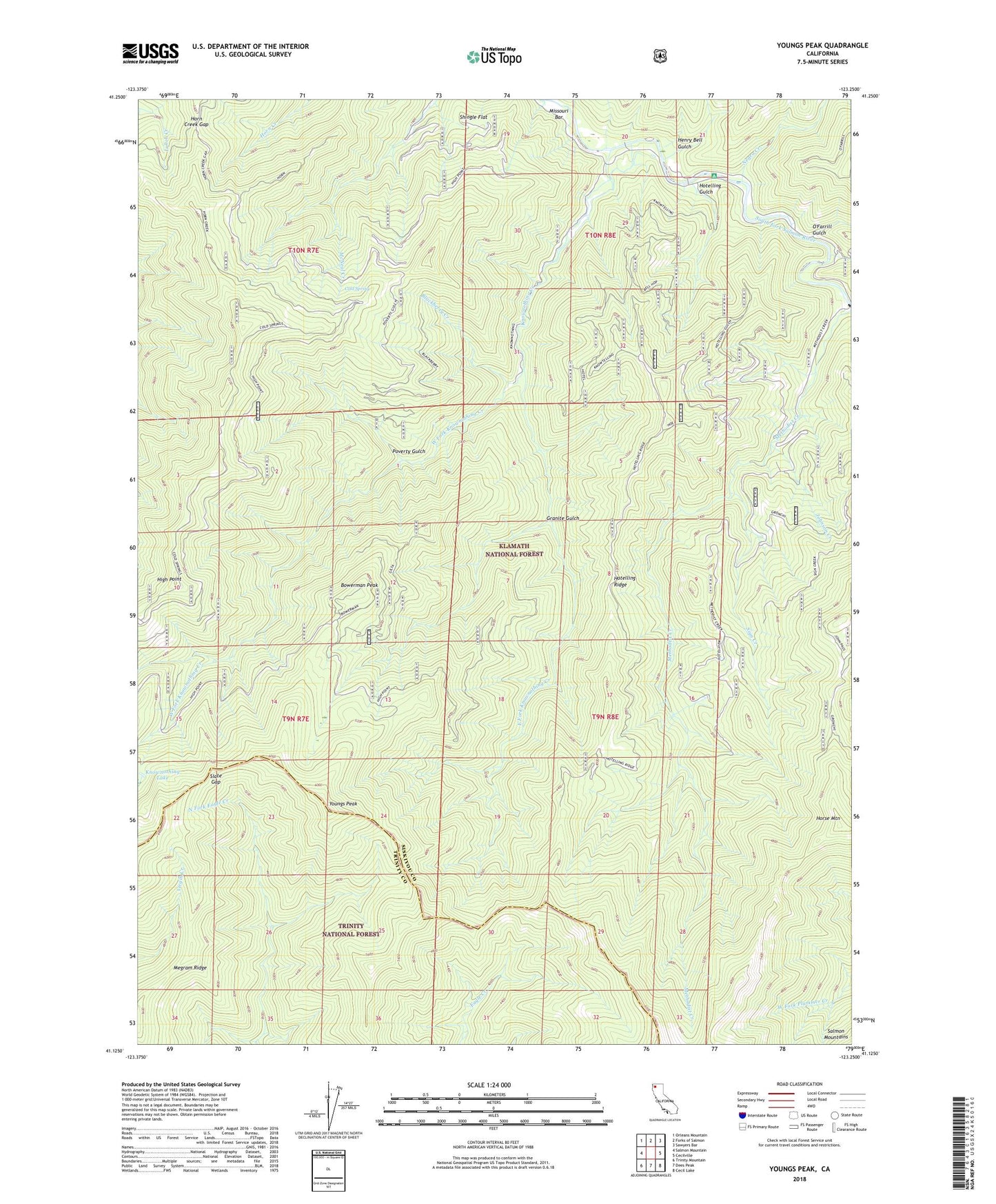 Youngs Peak California US Topo Map Image